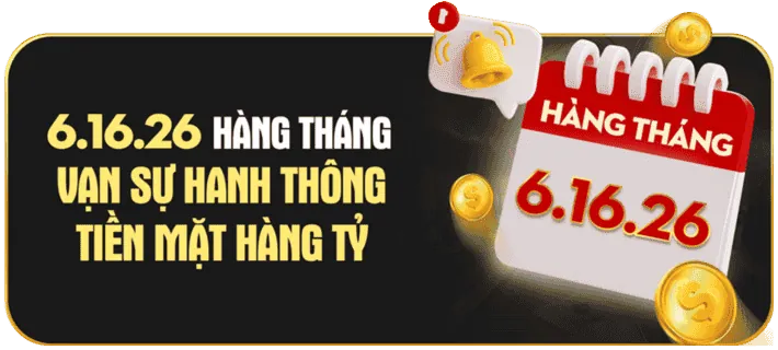 Tiền thưởng chào mừng lớn với đồng xu vàng